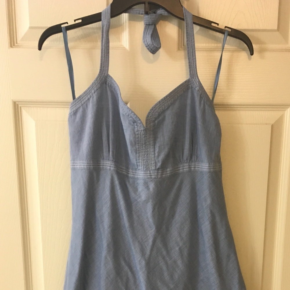 LOFT COTTON BLEND HALTER DRESS, SIZE 12